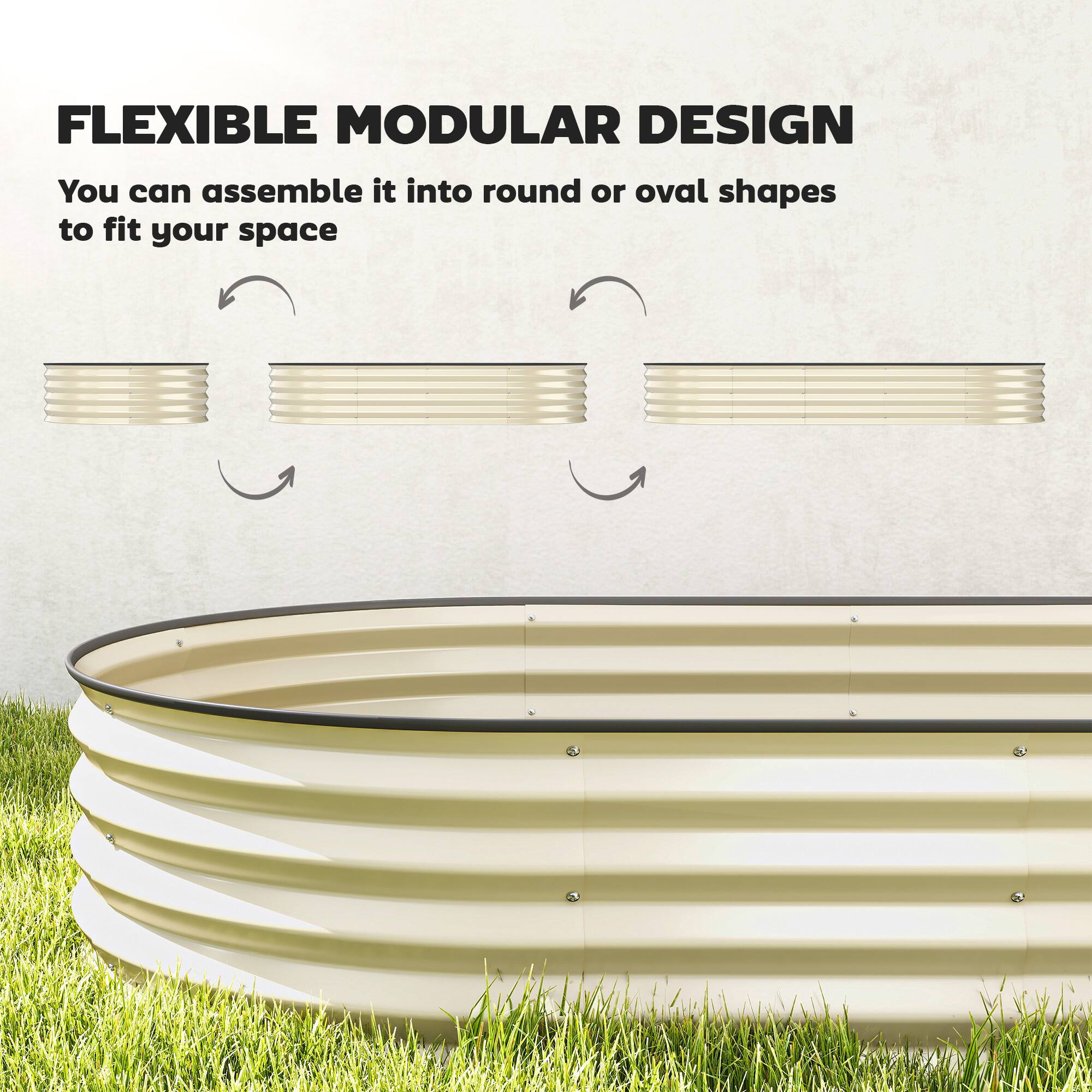 FLEXIBLE MODULAR DESIGN  
You can assemble it into round or oval shapes to fit your space