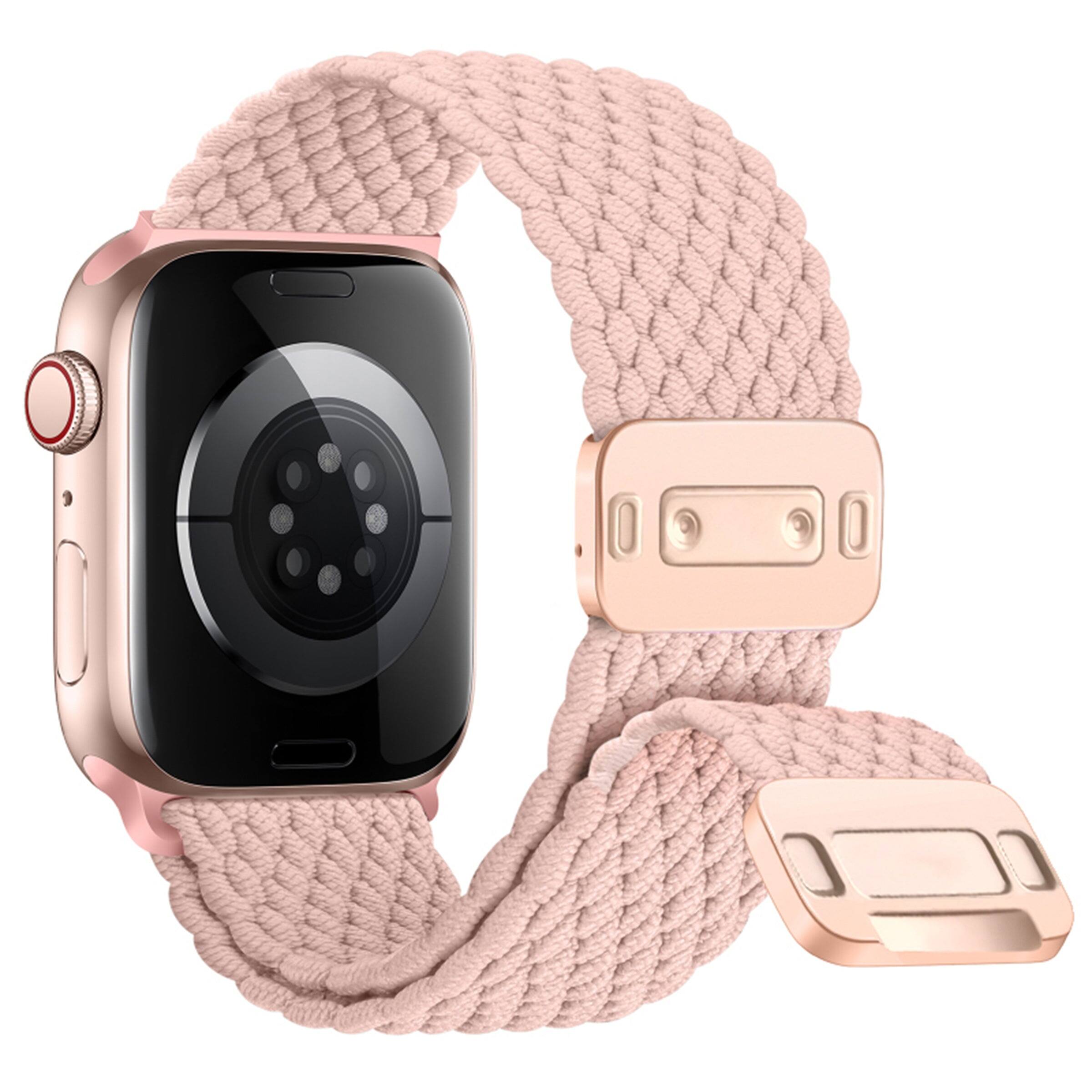 Waloo Braided Nylon Magnetic Loop Band For Apple Watch Light Pink ...