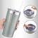 Alt View 1. Zulay Kitchen - Zulay Kitchen 20oz Double Walled Insulated Tumbler with Lid and Straw - Grey Shimmer.