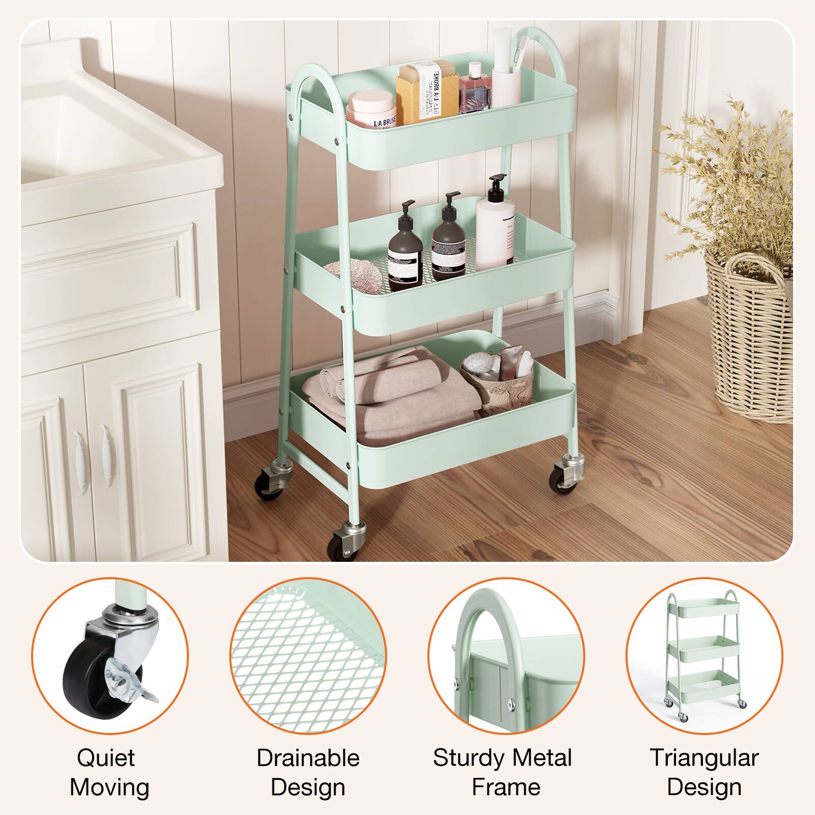 LAB SNS SNORE i.  
578 Quiet Moving Drainable Design Sturdy Metal Frame Triangular Design
