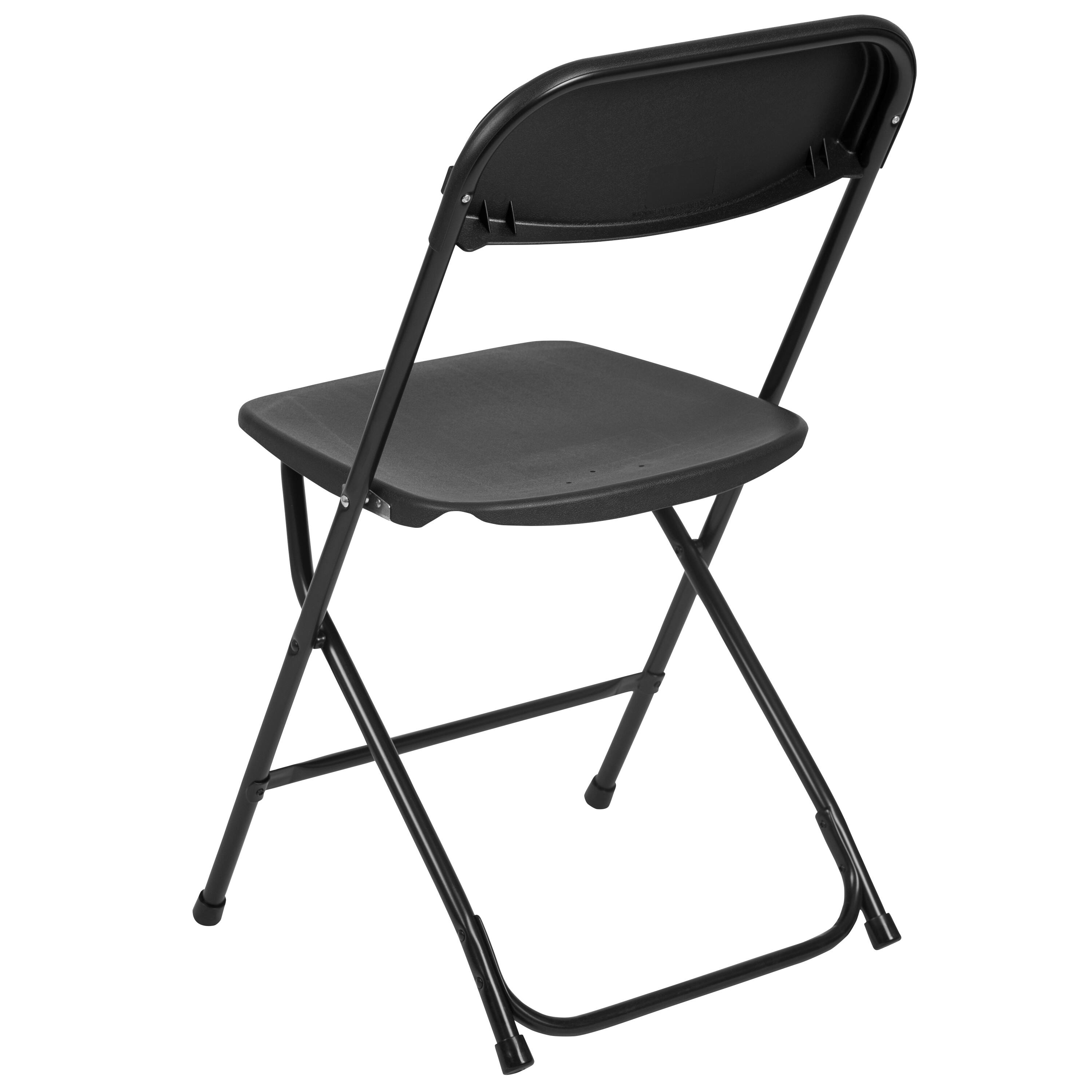 Alt View 8. Emma + Oliver - Plastic Folding Chair - 4 Pack 650LB Weight Capacity - Black.