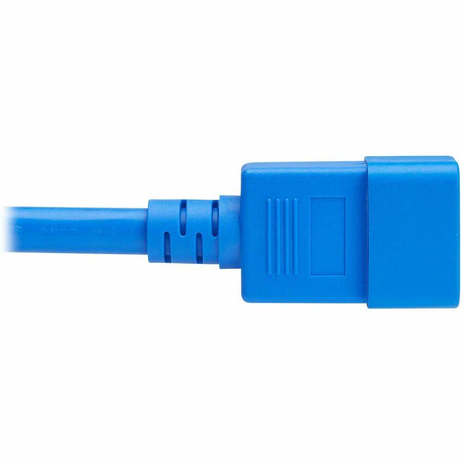Alt View 5. Tripp Lite - Eaton Tripp Lite Series Power Cord, C20 to C21 - Heavy-Duty, 20A, 250V, 12 AWG, 2 ft. (0.6 m), Blue - For Network - Blue.