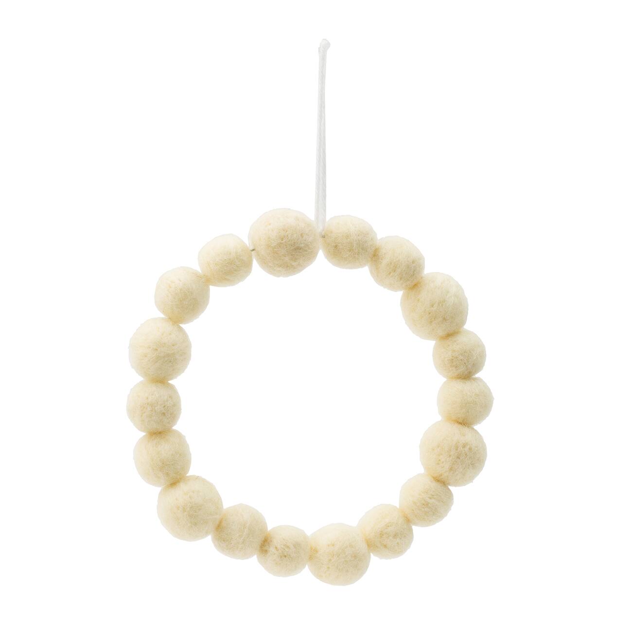 Angle. Dexmalle - Dexmalle-Christmas Tree Cream Ball Wreath Ornaments,Set of 6-Cream - Cream.