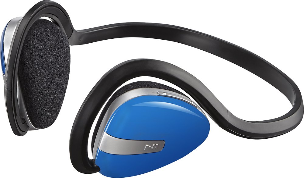 Insignia™ - Wireless On-Ear Headphones - Blue - Angle Zoom