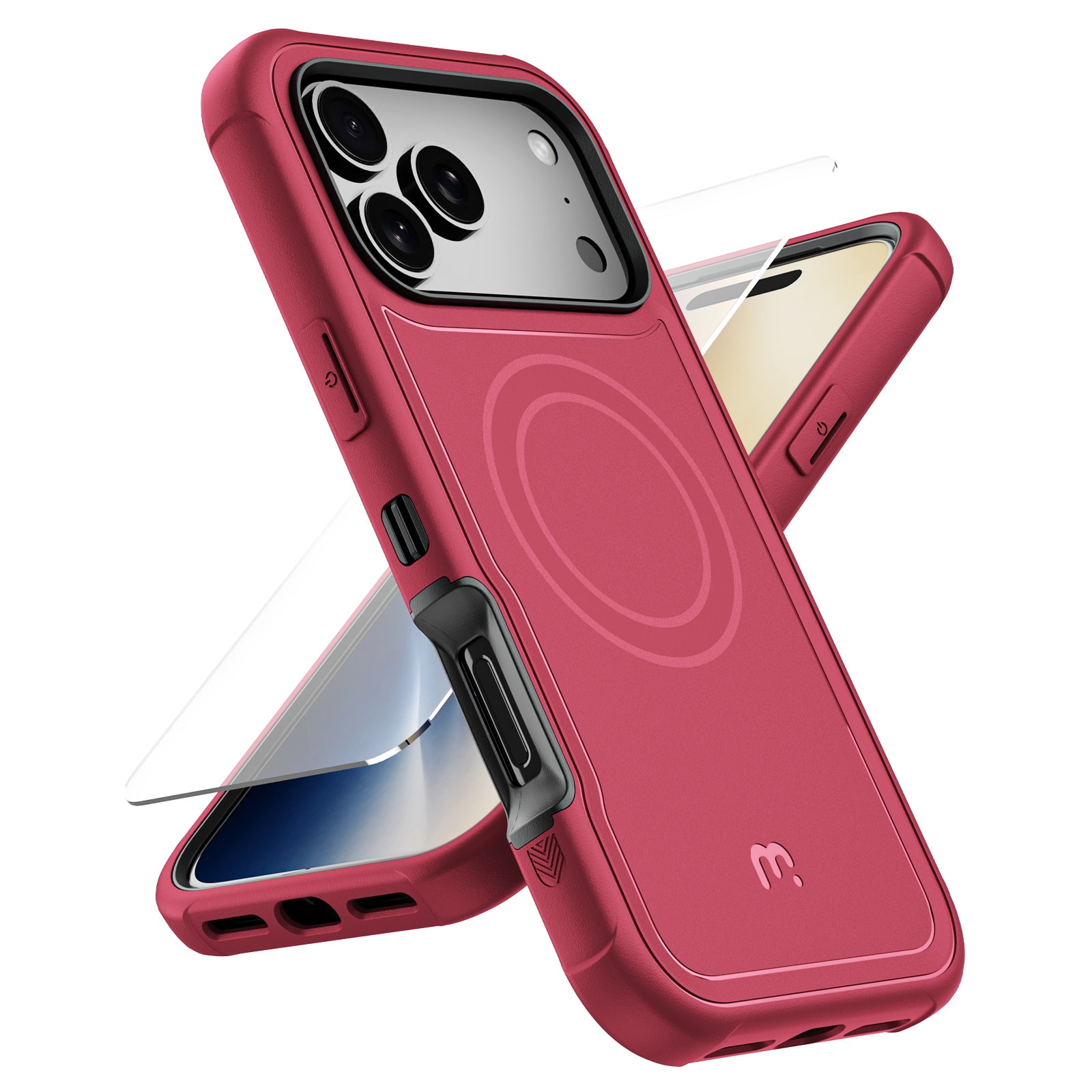 Mybat Pro - Maverick Series Rogue Edition MagSafe Case for Apple iPhone 18 Pro Max / 17 Pro Max - Dark Cherry - Red