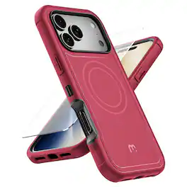 Mybat Pro - Maverick Series Rogue Edition MagSafe Case for Apple iPhone 18 Pro Max / 17 Pro Max - Dark Cherry - Red