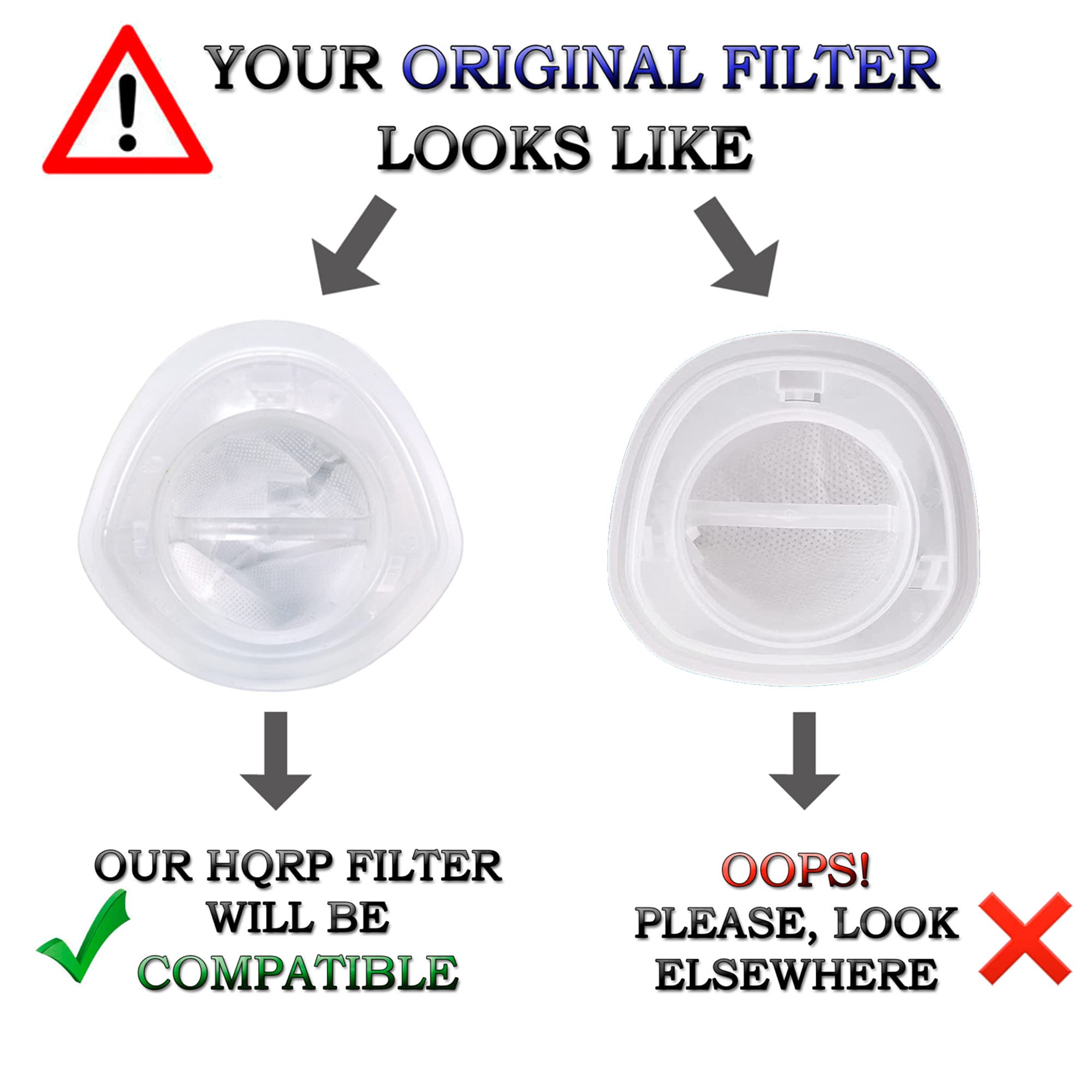 Your original filter looks like

Our HQRP filter will be compatible

Oops! Please, look elsewhere