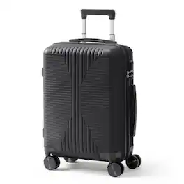 Winado - 20" Hardshell Carry On Luggage with Spinner Wheels Lightweight PP Hardside Small Suitcase with Built-in Lock - Black
