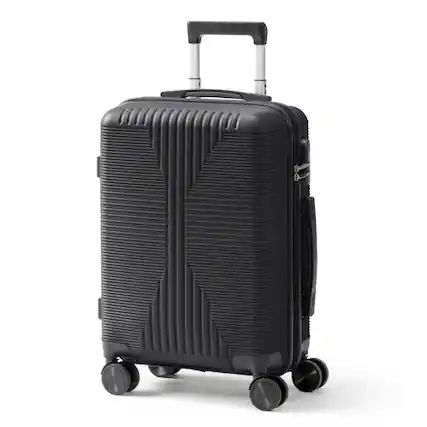Front. Winado - 20" Hardshell Carry On Luggage with Spinner Wheels Lightweight PP Hardside Small Suitcase with Built-in Lock - Black.