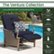 Angle Zoom. Hanover - Ventura Luxury Recliner Patio Armchair - Navy Blue / Pillow pattern.