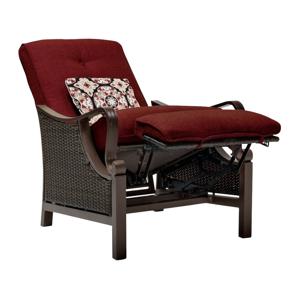 Alt View 12. Hanover - Ventura Outdoor Luxury Recliner - Brown/Crimson Red.