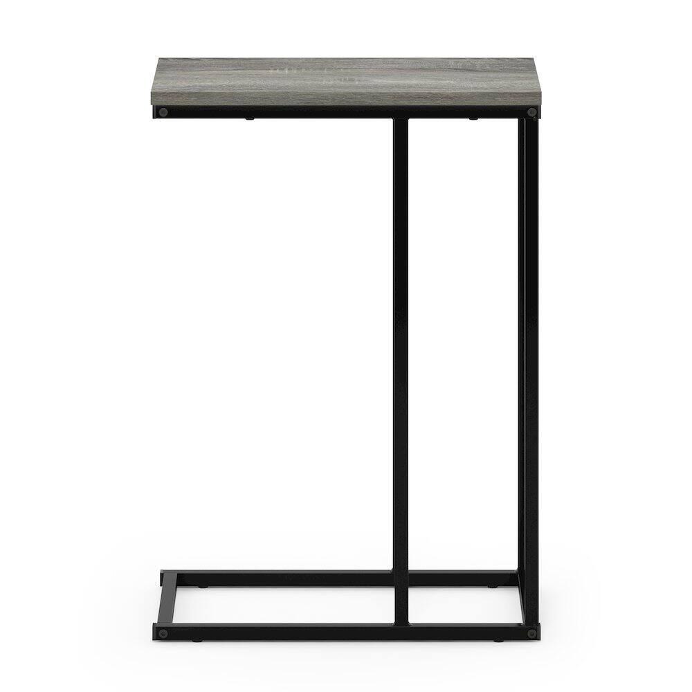 Left. Furinno - CAMNUS Night Stand, C-shape Nightstand, Metal Frame Side Table, End Table, Bedside Table - French Oak Grey.