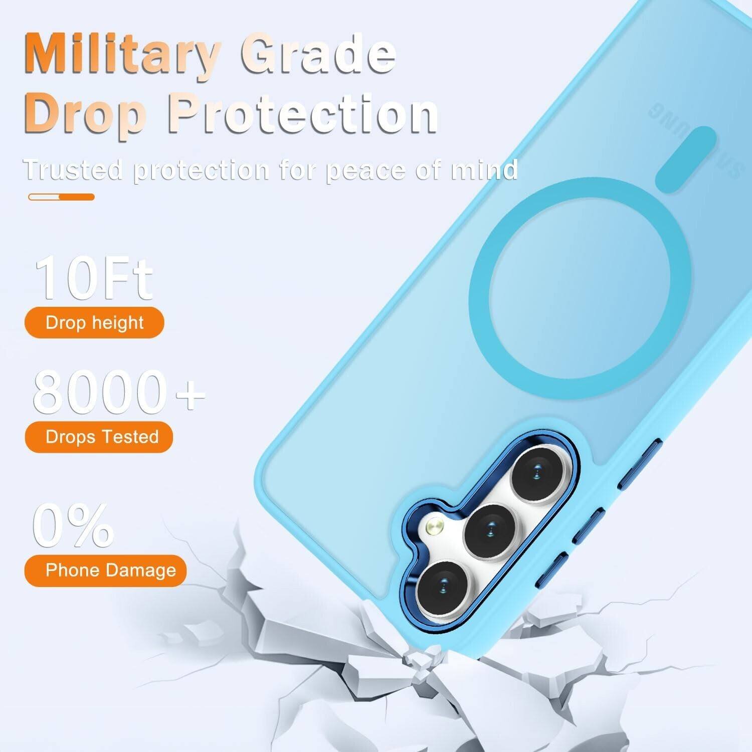 Military Grade Drop Protection  
Trusted protection for peace of mind  

10Ft  
Drop height  

8000+  
Drops Tested  

0%  
Phone Damage