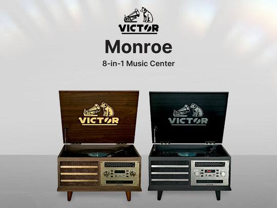 Victor Audio Victor Monroe 8 in 1 Music Center Graphite VWRP-3700