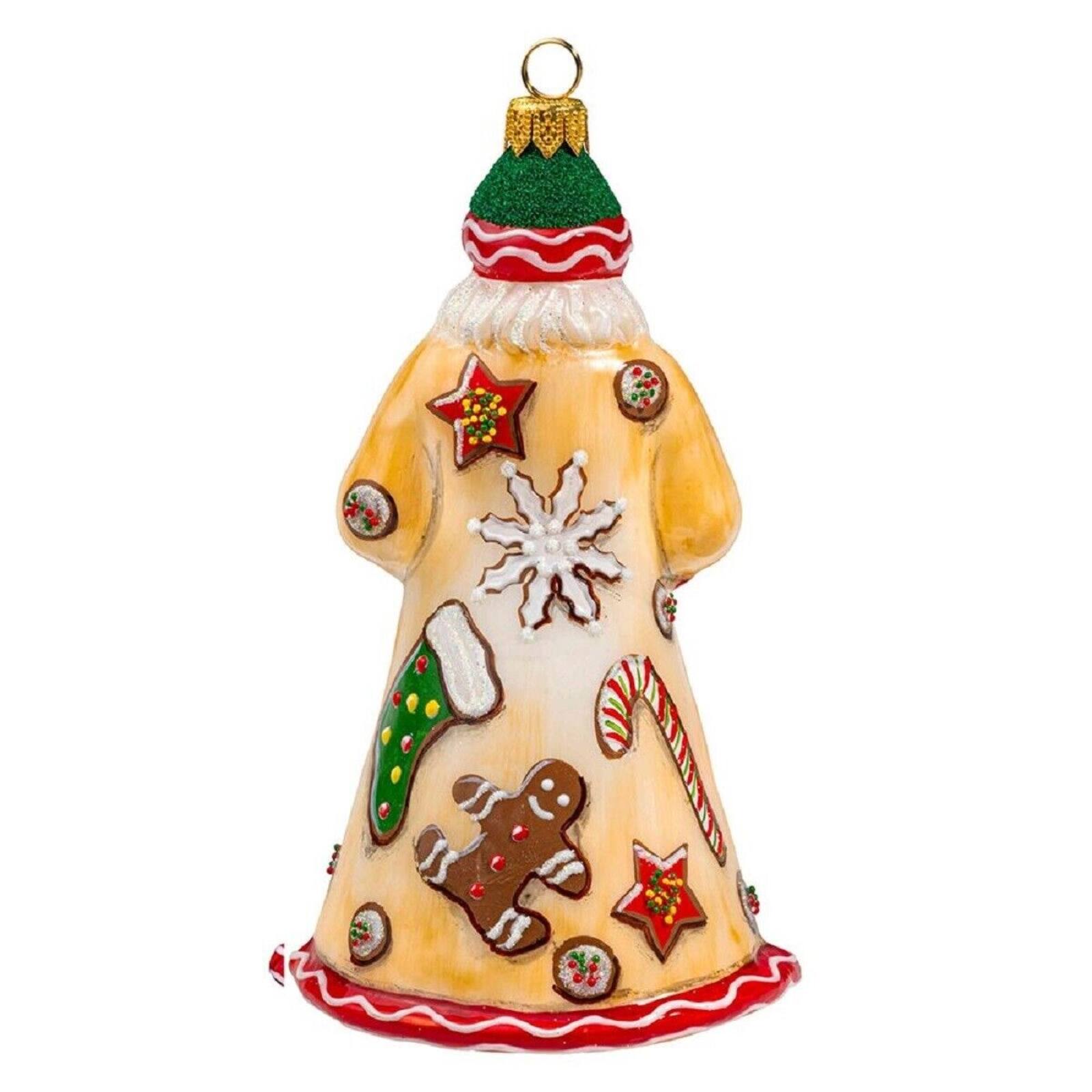 Angle. Joy to the World Collectibles - Joy to the World Glitterazzi Christmas Cookie Baker Santa Claus Polish Glass Ornament - Multicolor.