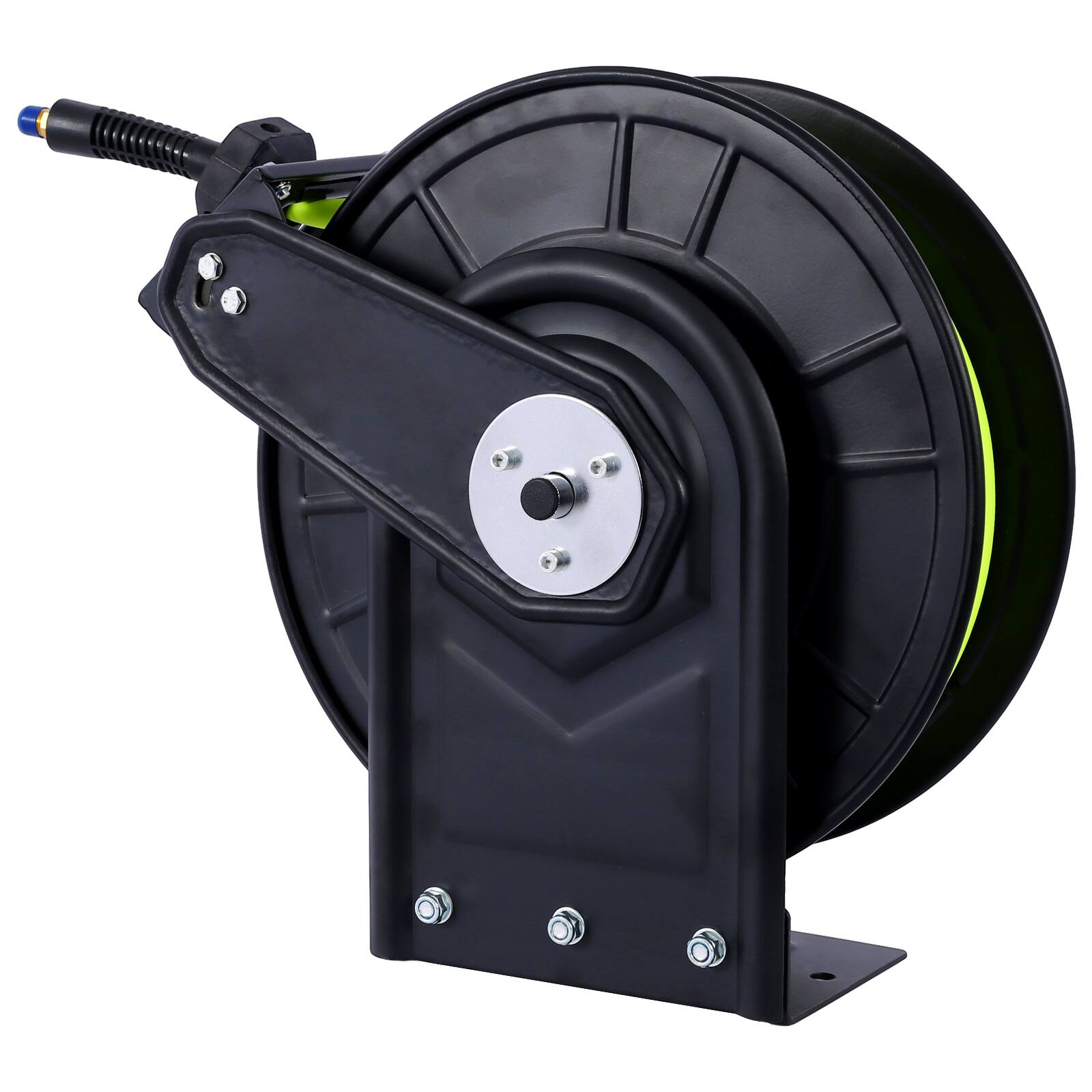 Back. LOVMOR - 3 8 in x 50 Ft Retractable Auto Rewind Air Hose Reel Industrial Rubber 300 PSI.