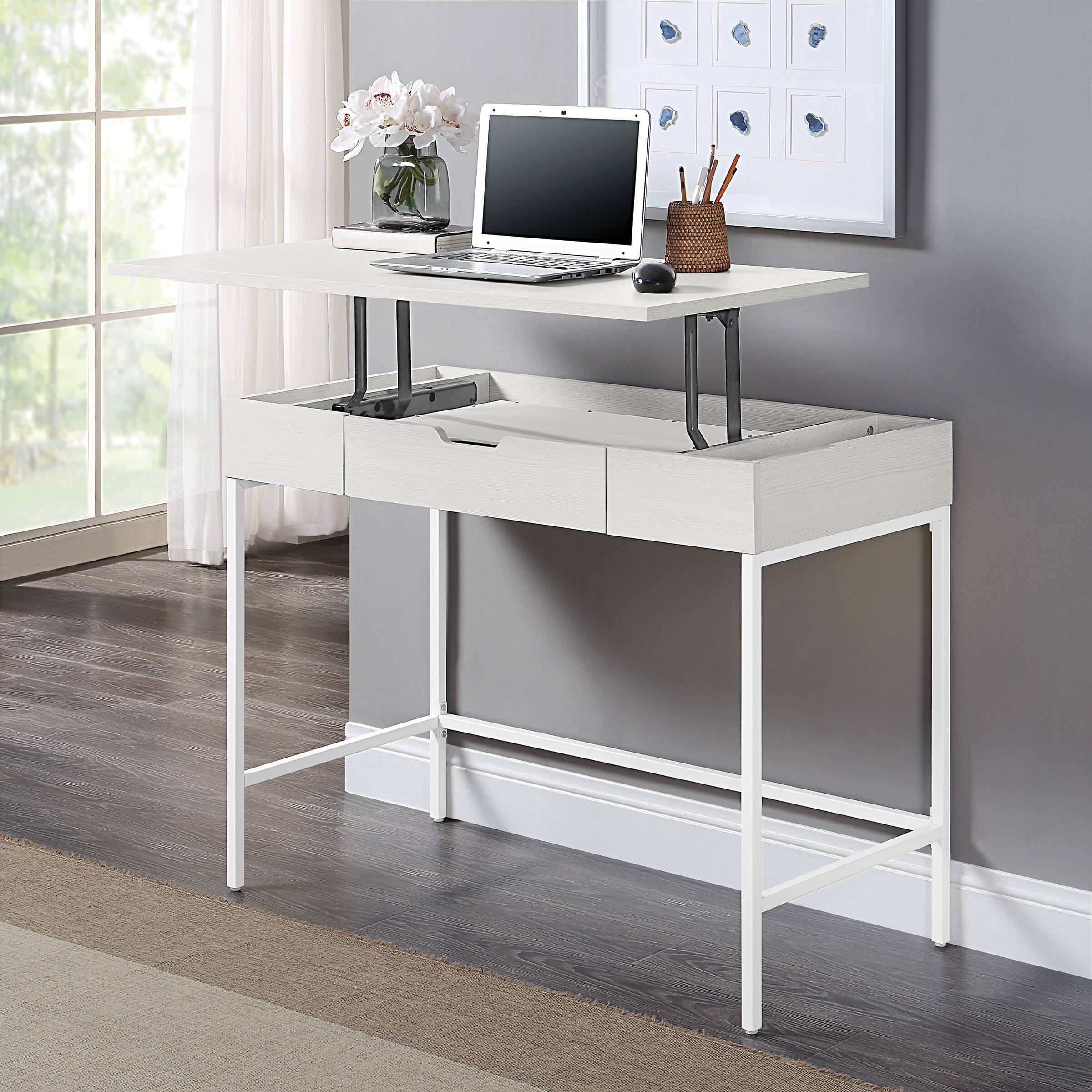 Alt View 14. OSP Home Furnishings - Contempo Sit-To-Stand Desk - White Oak.