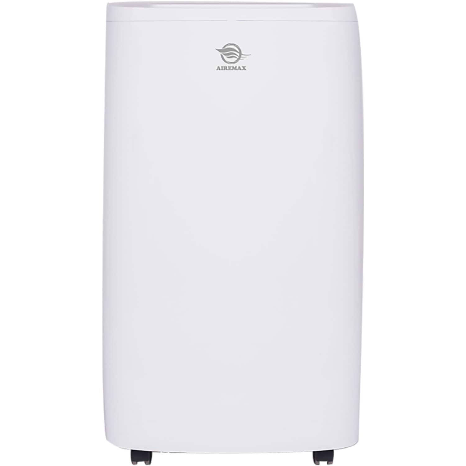 Front. AireMax - 600 Sq. Ft 10,000 BTU Portable Air Conditioner with 11,500 BTU Heater - White.