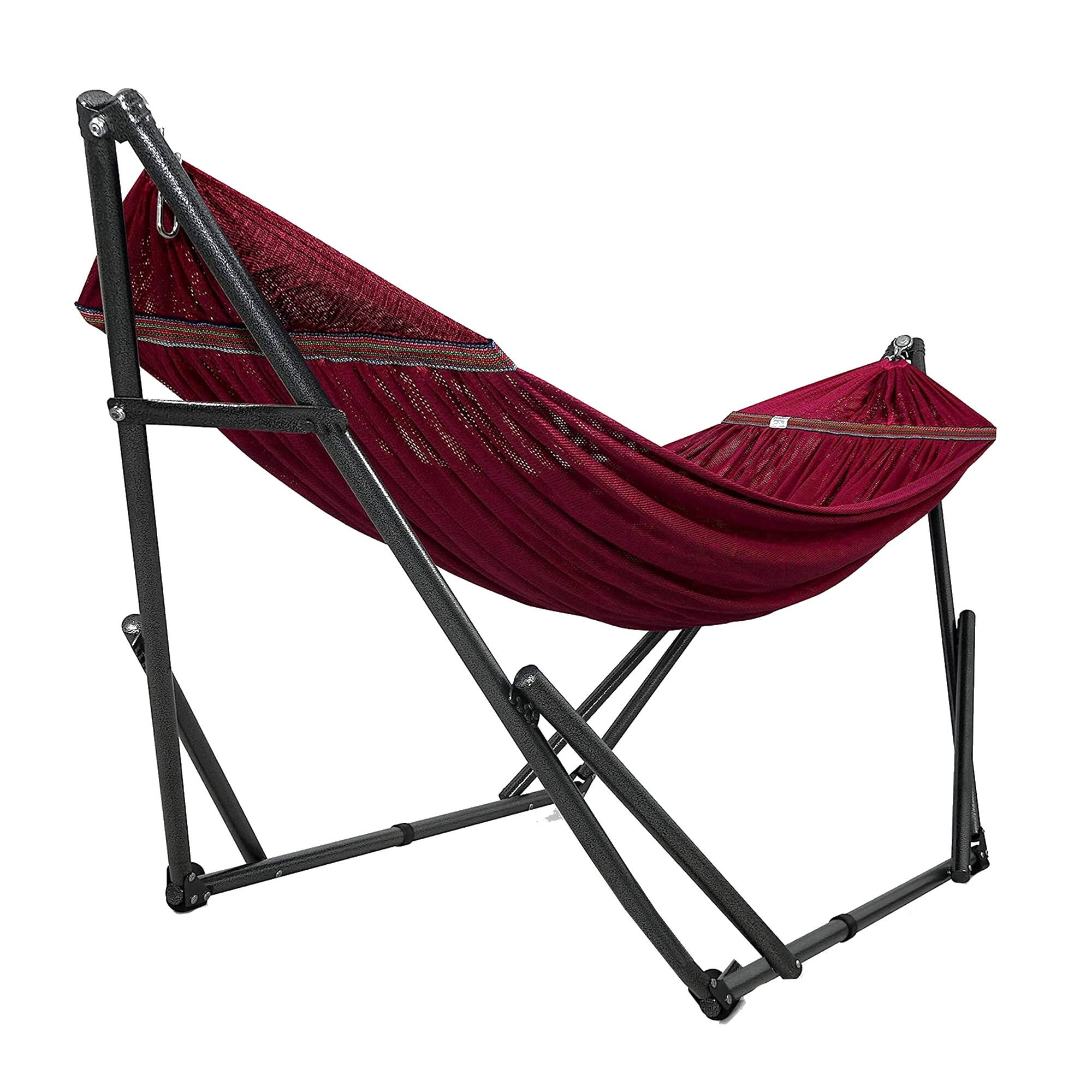 Alt View 1. Tranquillo - Tranquillo Universal 116" Double Hammock with Adjustable Stand and Bag, Red - 04. Uni Red.