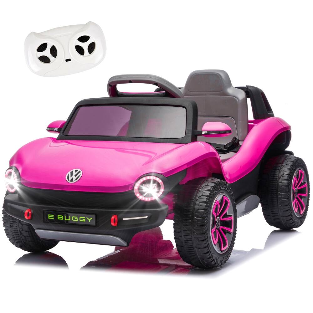 Front. Ropilly - Ropilly 12V Licensed Volkswagen Beetle Pink Kids Ride On Car with Remote Control.