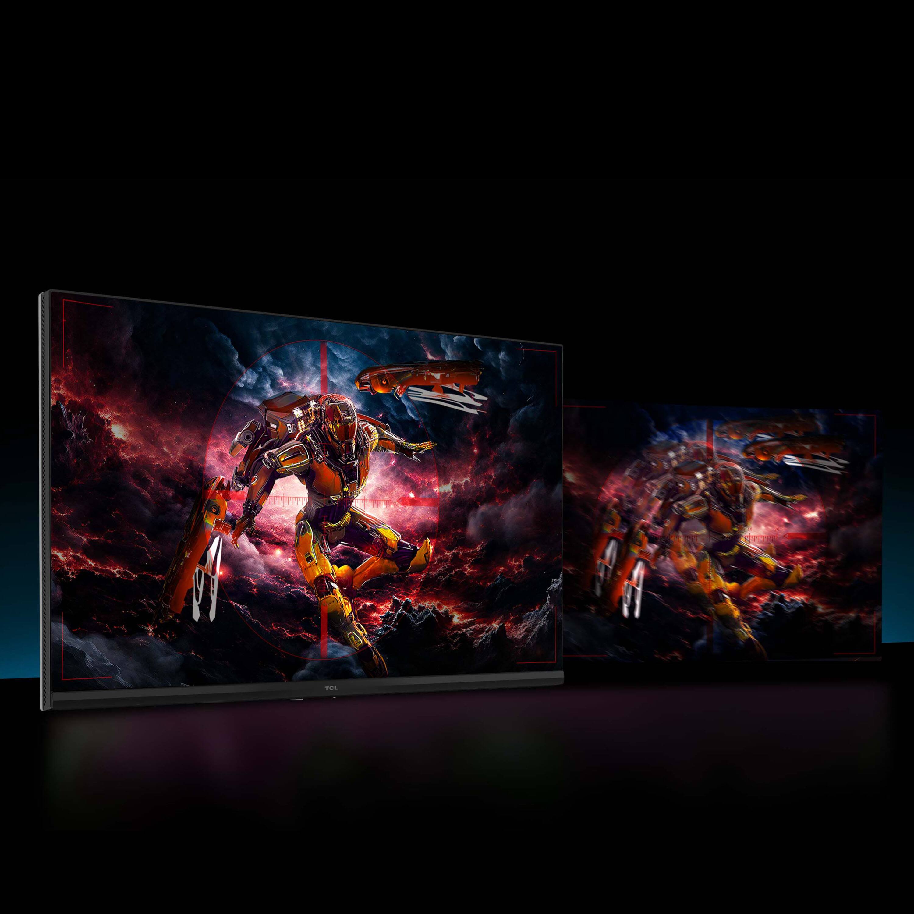 Alt View 8. TCL - 32" R84 Series 4K UHD HDR QD-Mini LED Gaming Monitor - Black and White.