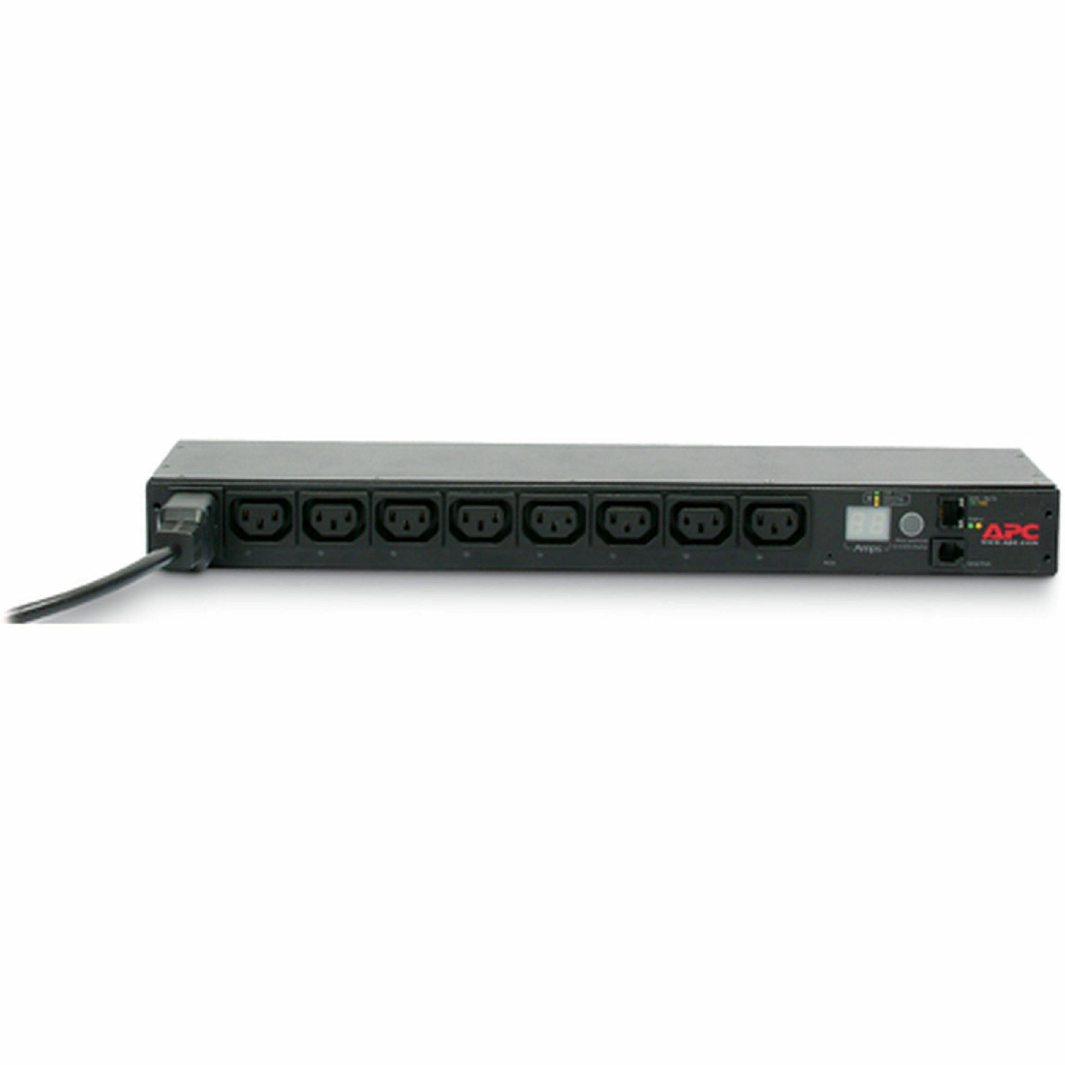 Alt View 1. APC - APC NetShelter Switched Rack PDU, 1U, 1PH, 3.7kW 230V 16A or 3.3kW 208V 16A, 8 C13 outlets, C20 cord - Switched - IEC - Unknown.