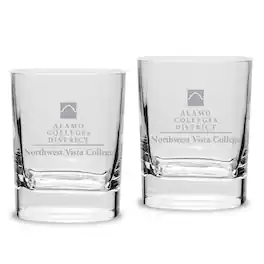 Jardine - NVC Wildcats 11.75oz. Two-Piece Luigi Bormioli Square Double Old Fashion Glass Set - Multicolor