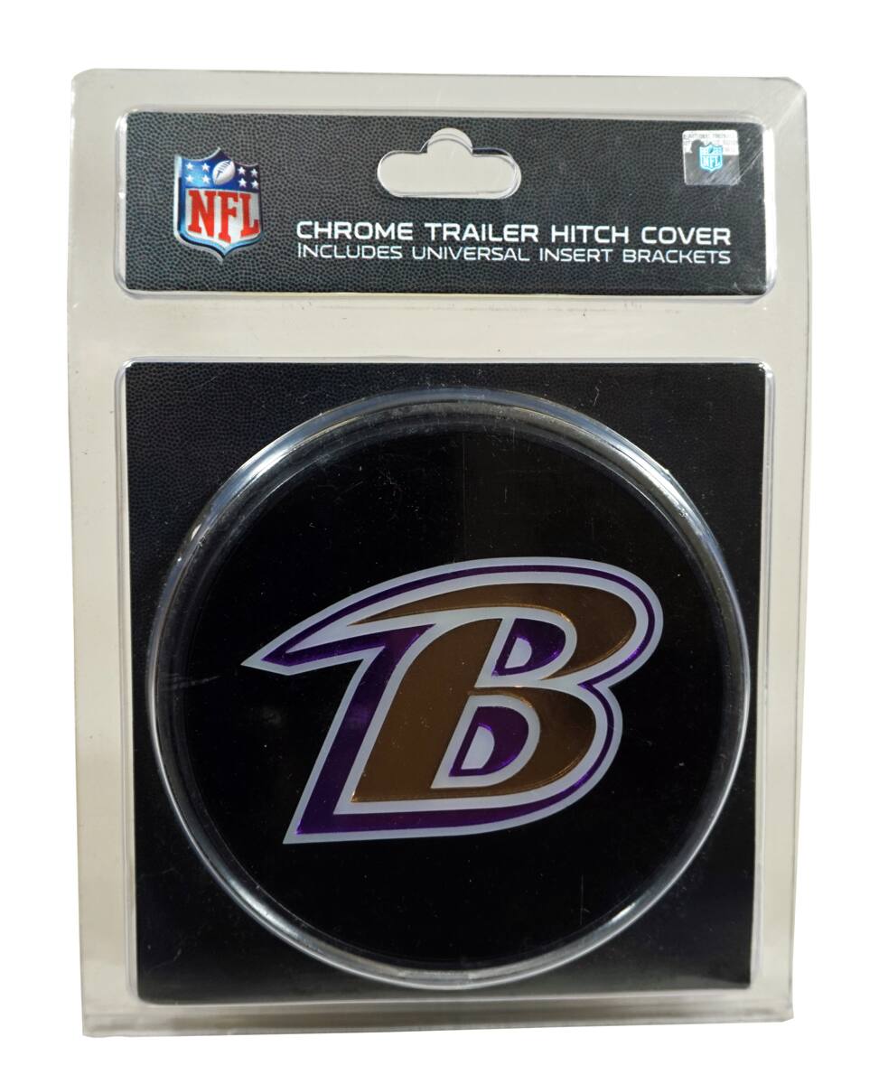 NFL Chrome Trailer Hitch Cover Includes Universal Insert Brackets