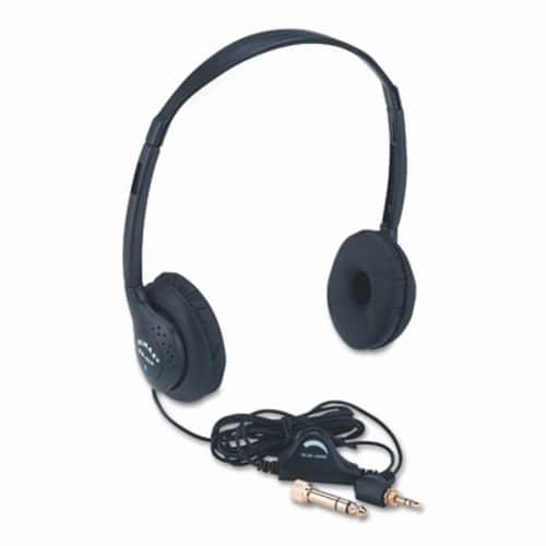 Front Standard. AmpliVox Sound Systems - Personal Multimedia Stereo Headphones with Volume Control, Black.