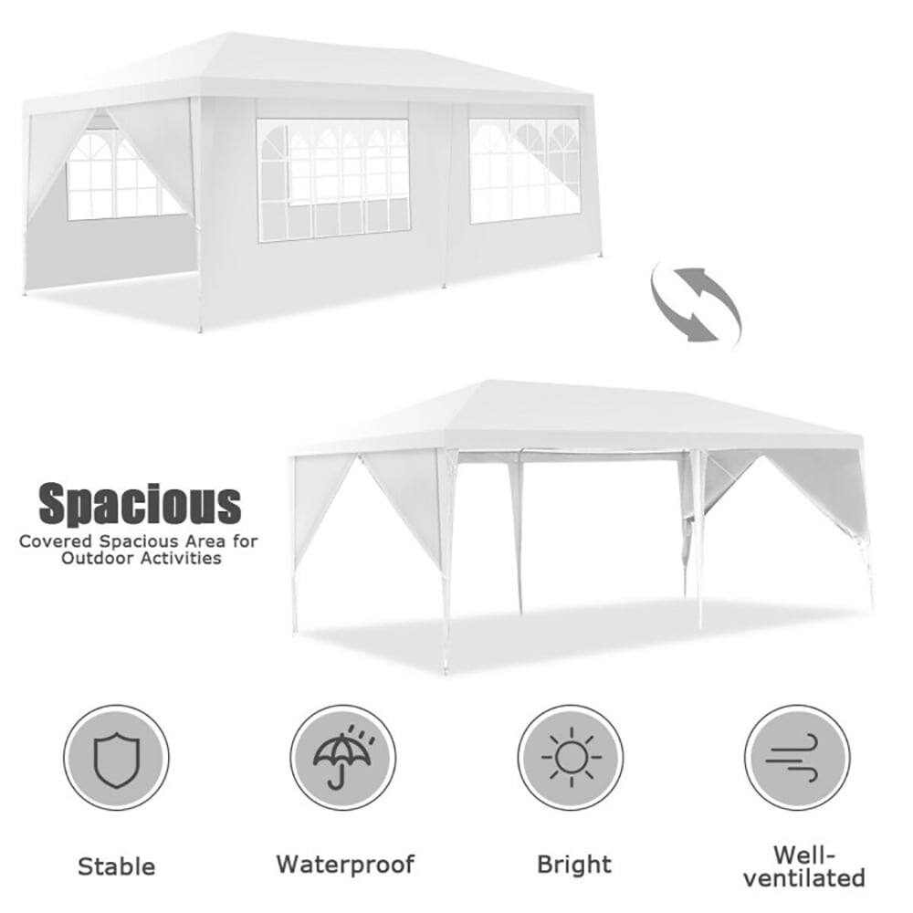 Spacious  
Covered Spacious Area for Outdoor Activities  
Stable  
Waterproof  
Bright  
Well-ventilated