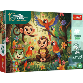 Trefl - Kids Treflik Family - Monkeys and Friends 100 Piece Puzzle - Multicolor