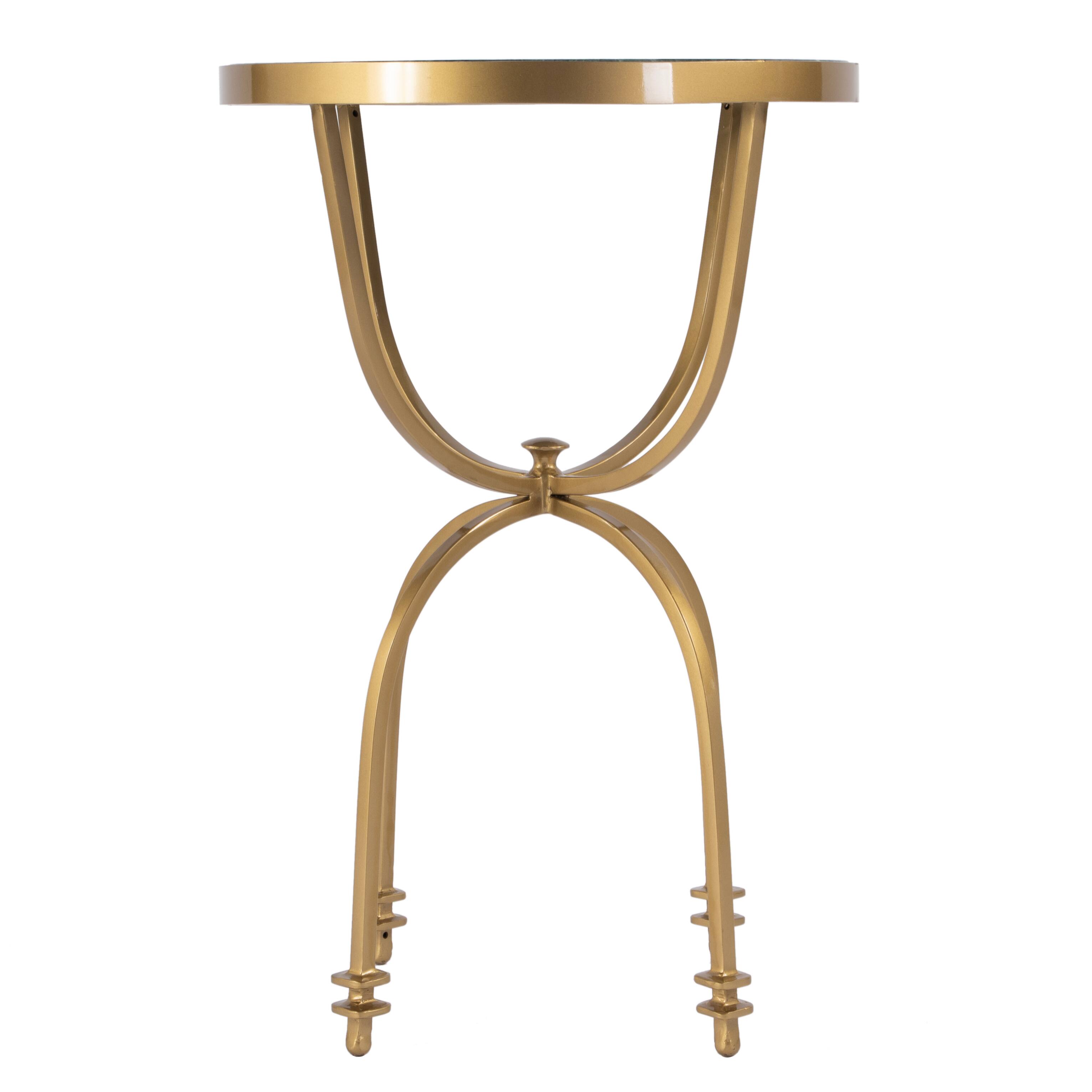 Alt View 2. Butler Specialty - Hager 16 in. W Round Marble & Metal Side Table - Green.