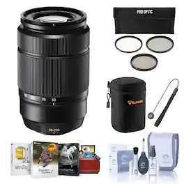 Bundle - Fujifilm - XC 50-230mm f/4.5-6.7 OIS II Lens, Black w/Filter Kit,Mac Software