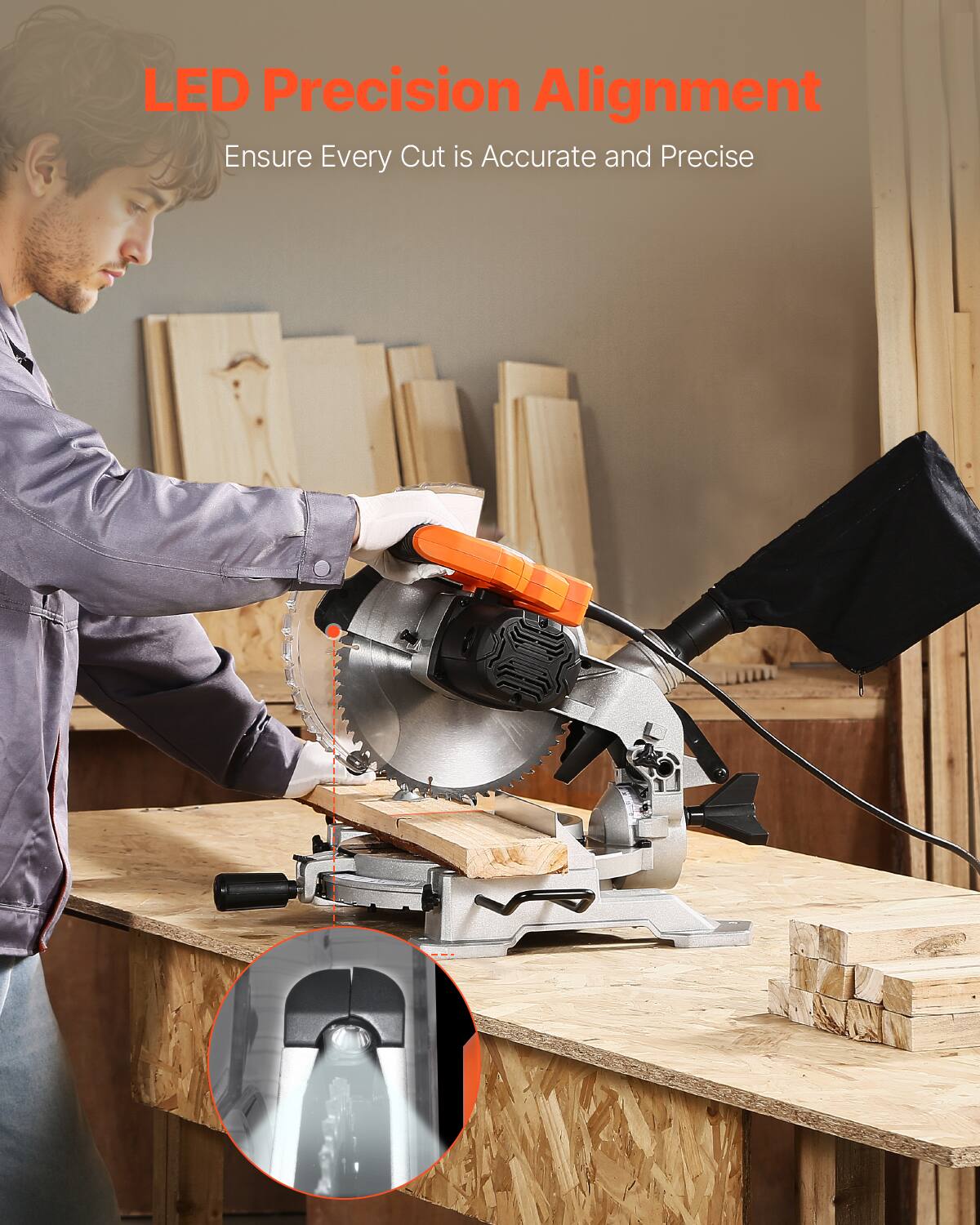 LED Precision Alignment  
Ensure Every Cut is Accurate and Precise
