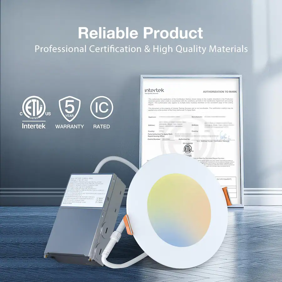 Recessed Table Box DAYBETTER 4 in. 5CCT Dimmable Ultra Thin Integrated LED Recessed with ...