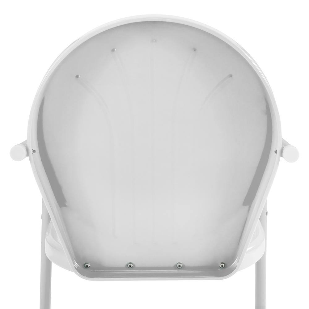 Left. Crosley Furniture - Griffith 3Pc Retro Outdoor Bistro Set - Bistro Table & 2 Chairs - White Gloss.