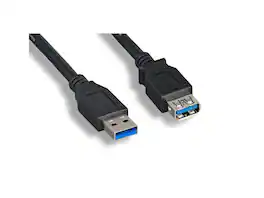 Nippon Labs - 50USB3-AAF-1-BK 1ft USB 3.0 A Male to A Female Extension Cable 50USB3-AAF-1-BK - Black