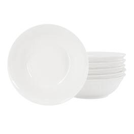 Gibson - Elite Compostela 6 Piece 9 Inch Fine Ceramic Dinner Bowl Set - White