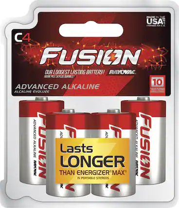 Front. Rayovac - C Batteries (4-Pack) - Silver, Red.