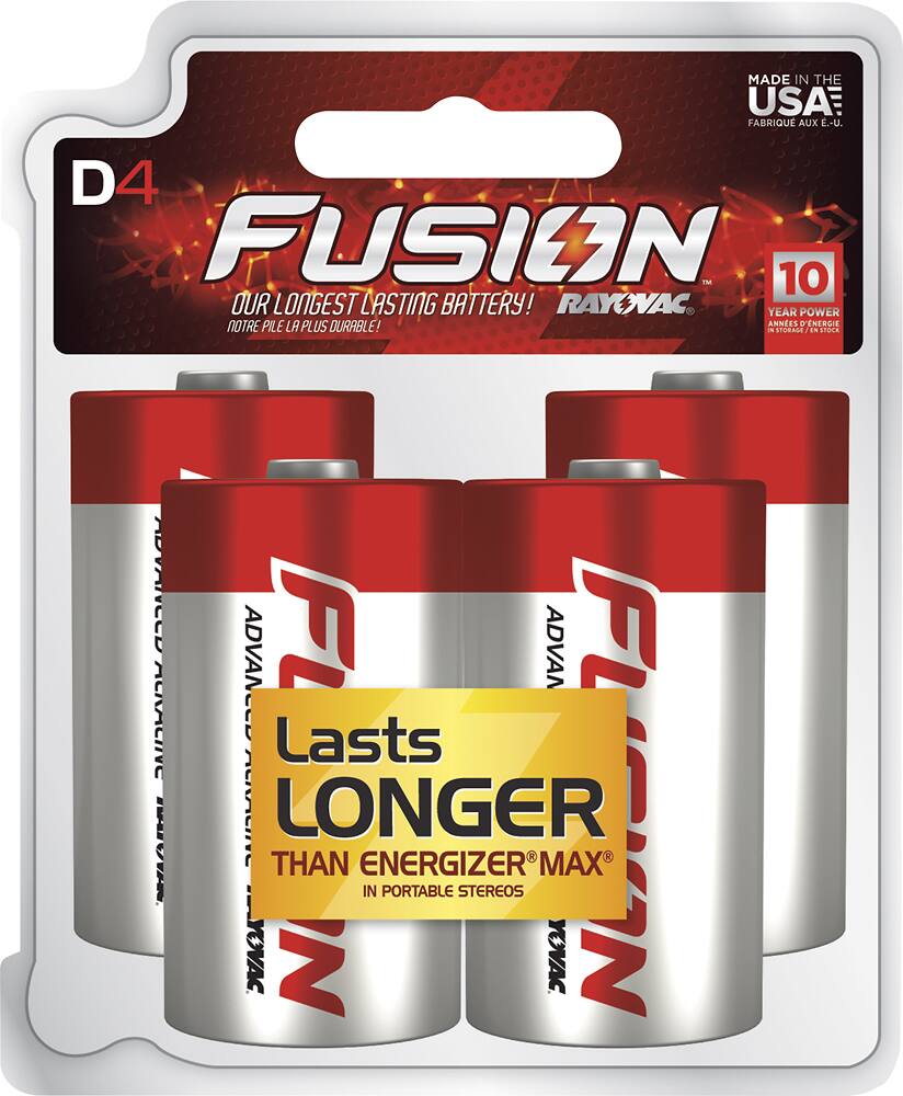 Front. Rayovac - FUSION D Batteries (4-Pack) - Silver.