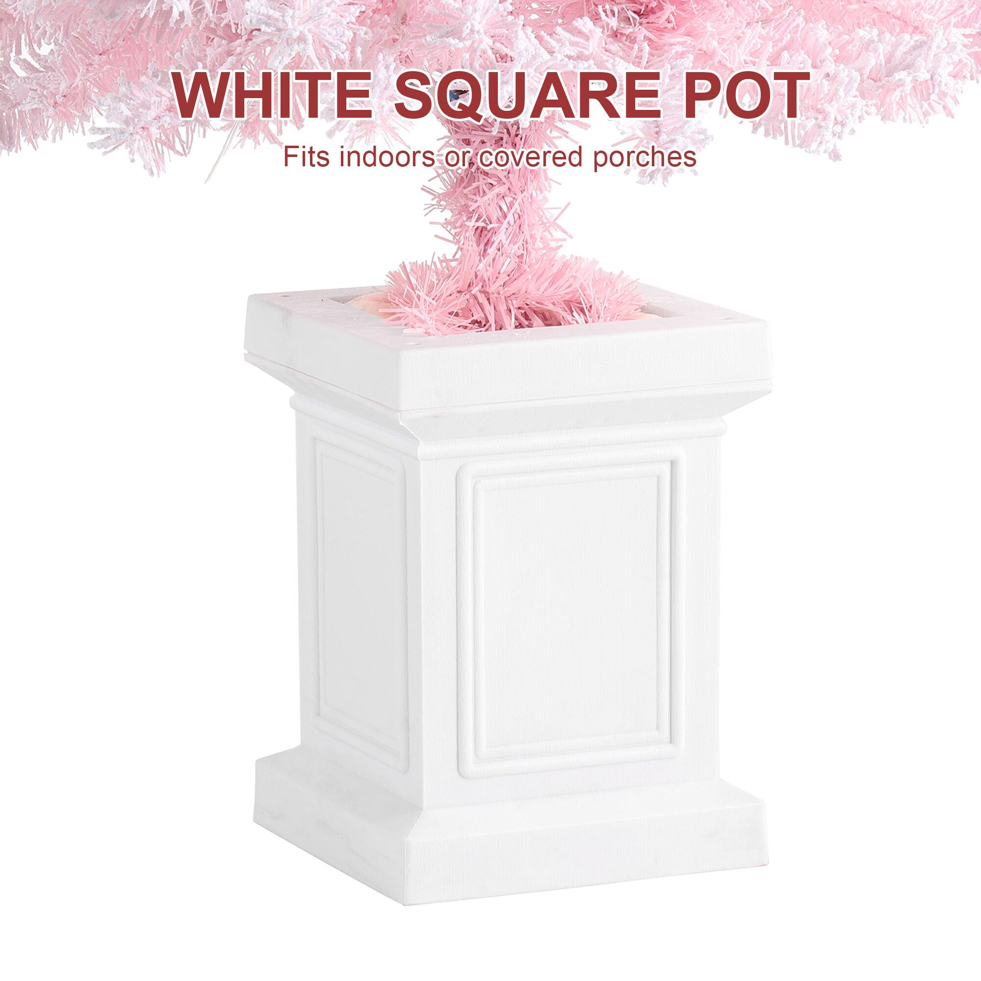 WHITE SQUARE POT  
Fits indoors or covered porches