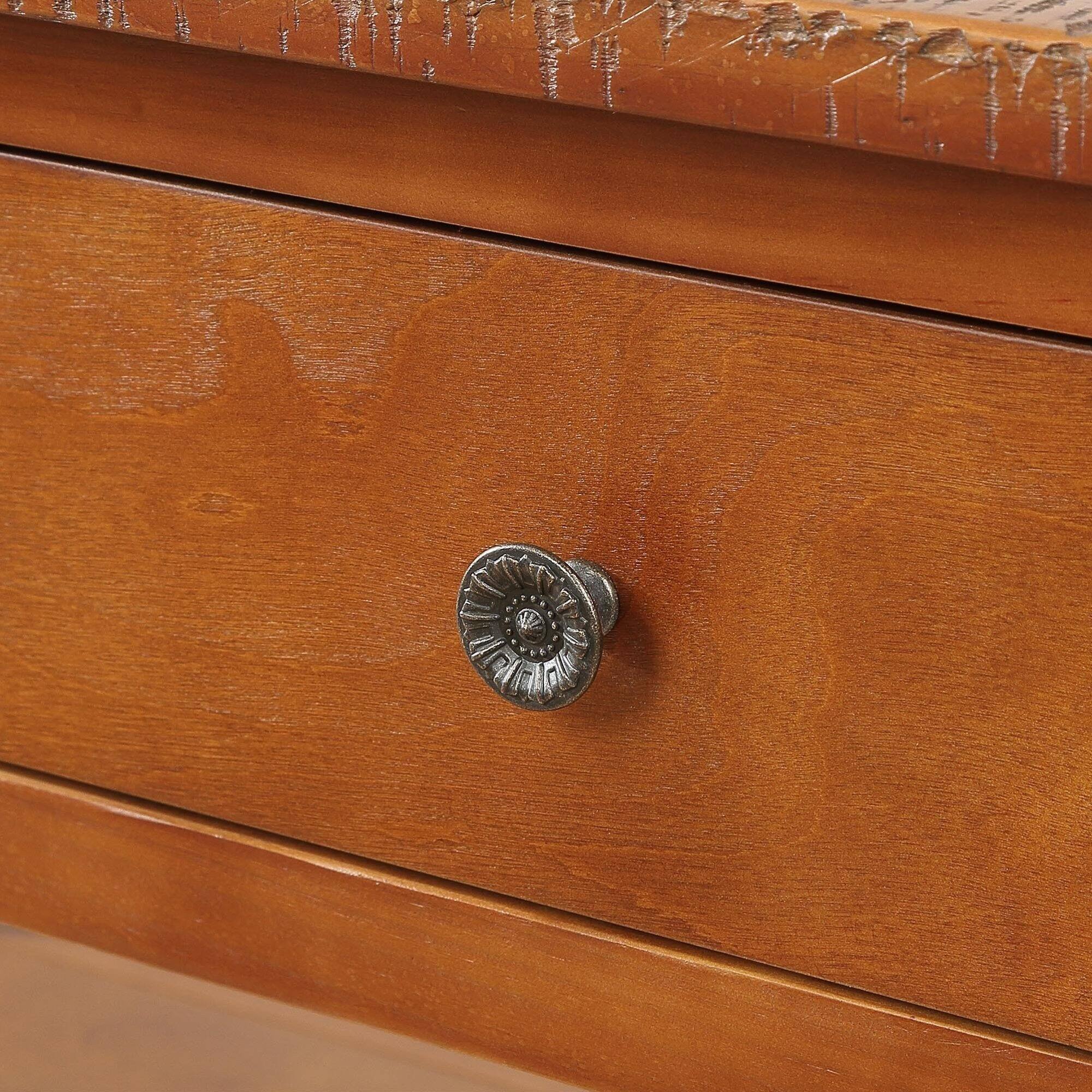 Alt View 6. GOODSILO - Solid Wood Console Table with Storage Drawers and Shelves for Entryway, Living Room, or Bedroom - Brown.