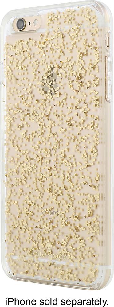 Front. kate spade new york - Clear Glitter Case for Apple iPhone 6 Plus and 6s Plus - Glitter gold.