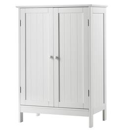 Ecooso - 2-Door Freestanding Bathroom Storage Cabinet with Shelf Organizer - White