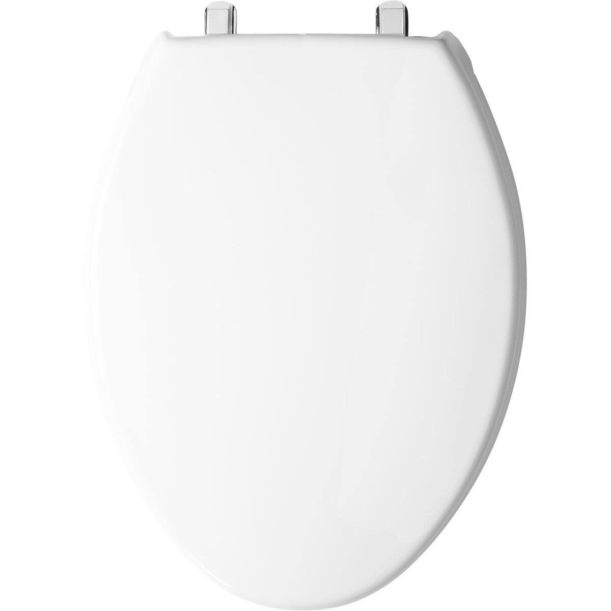 Angle. BEMIS - Elongated Commercial Plastic Open Front With Cover Toilet Seat in White Commercial Fastening System - White.