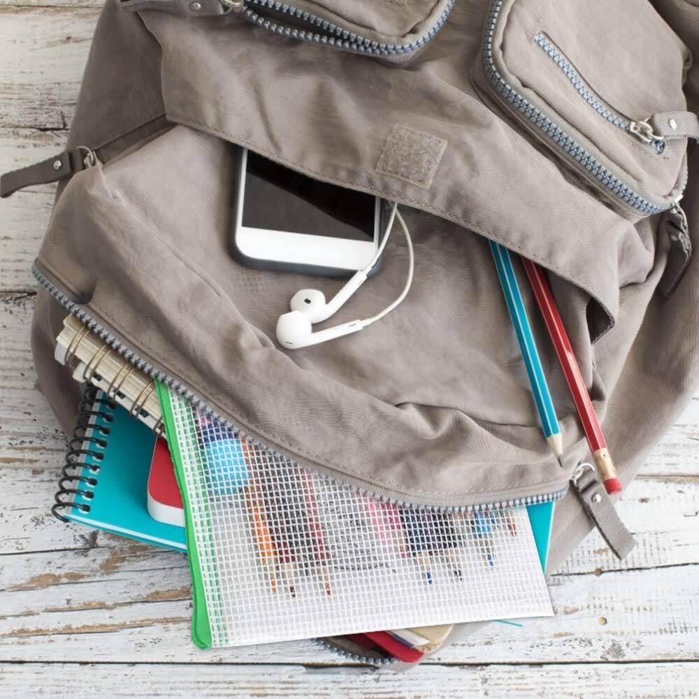 Alt View 5. Dapper Styles - Pencil Pouch 92 X 10 Colors 20 Packs A6 Bags With Zipper Bulk Mesh For Bill Stationary Cosmetics Travel Storage - A6-20p.