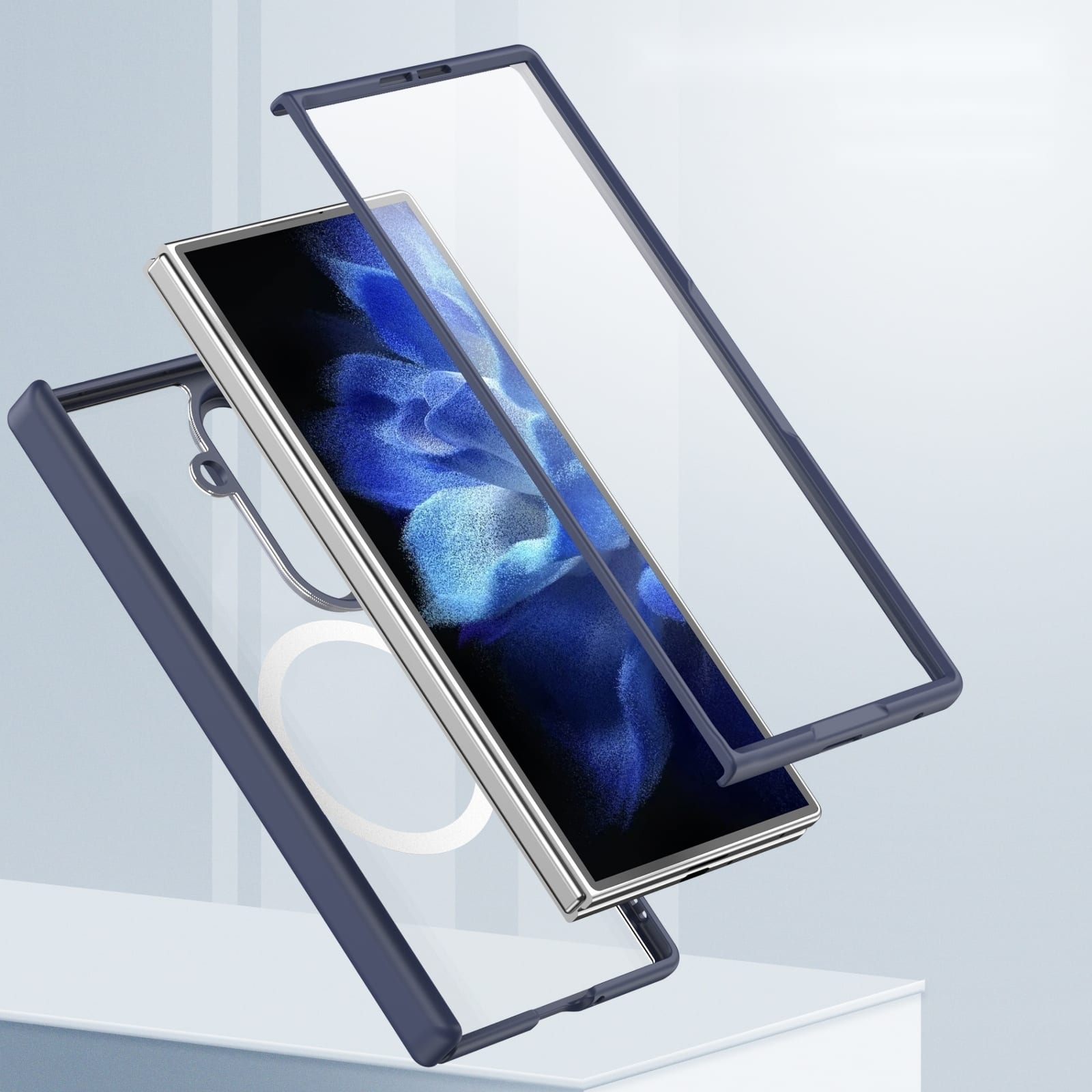Dteck - Shockproof Phone Case for Samsung Galaxy Z Fold8 Ultra Built in Screen Film, Magnetic Cover with Full Hinge Protection - Blue price history on PriceWatchPro