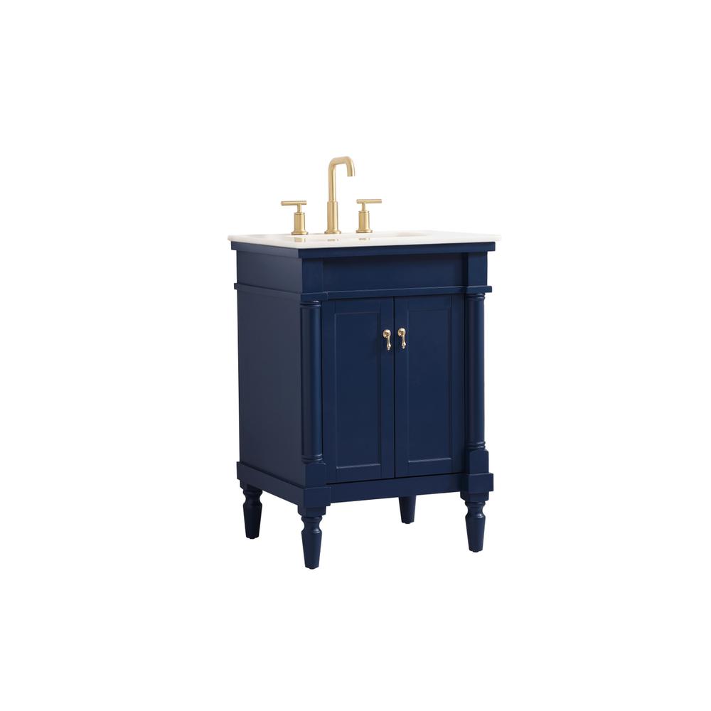 Alt View 4. Elegant Kitchen and Bath - 24 inch Single bathroom vanity in blue - Blue.