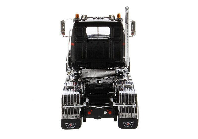 Alt View 2. Diecast Masters - Western Star 4700 SF Tandem Day Cab Tractor Metallic Black 1/50 Diecast Model by Diecast Masters.