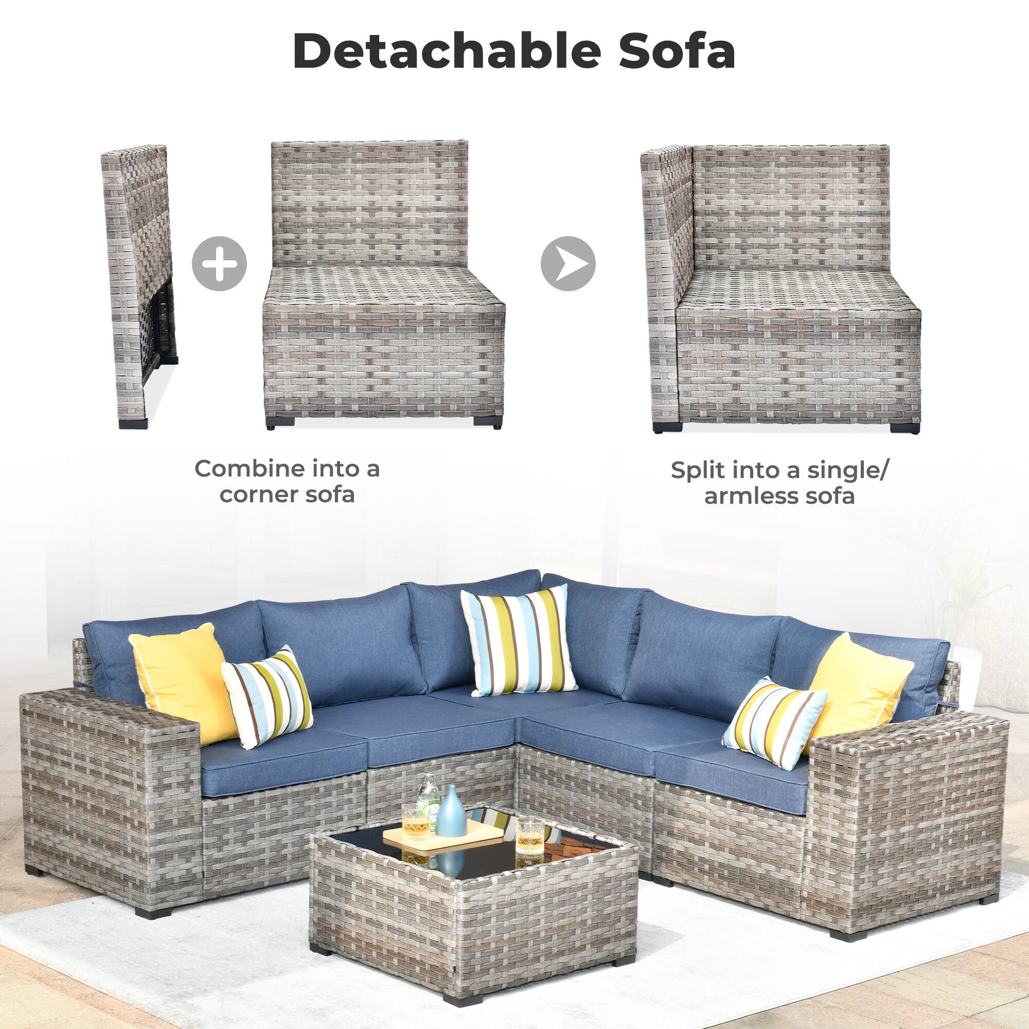 Detachable Sofa

Combine into a corner sofa

Split into a single/armless sofa